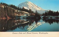 Postcard Mt. Rainier from Eunice Lake, Anaheim, Washington WA Vintage picture