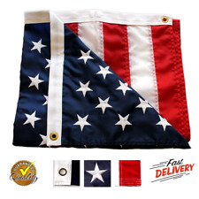 Bandera estadounidense de 3 x 5 pies, estrellas bordadas resistentes, rayas cosi picture