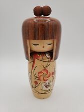 Vintage Hand Painted Wooden Japanese Kokeshi Doll Spring Flowers Bottom Stamp 6