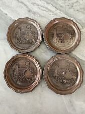 Vintage 1982 Worlds Fair Copper Coasters Knoxville Tennessee Set Of 4 picture
