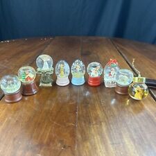 Tiny Snow globes Lot Of 9 Vintage Animals And Christmas Theme 2 1/2 - 4” Tall picture