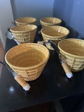 Set Of 6 Made In Japan 1986 Ice Cream Cone Shaped Ice Cream Dishes With Spoons picture