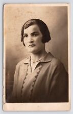 c1910s Beautiful  Lady in Vignette Studio Photo Foreign Antique RPPC Postcard picture