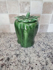 MCCOY Vintage Green Bell Pepper Cookie Jar #157 USA Retro 1970's picture
