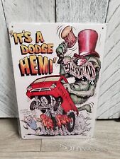 Rat Fink Dodge Tin Wall Sign 8X12 picture