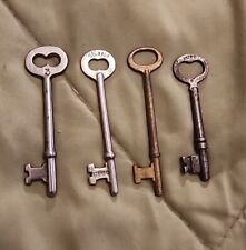 Lot of ( 4 ) vintage skeleton keys Curtis Germany Corbin  # 3 Brass See Pictures picture