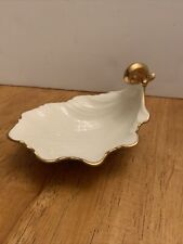 Vtg Mikasa China Shell Jewelry Trinket Bowl Soap Dish Cream 24kt Gold Trim picture
