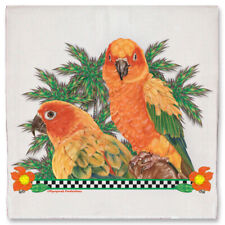 Sun Conure Parrot Floral Kitchen Dish Towel Pet Gift picture