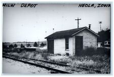 c1960's MILW Neola Iowa Vintage Railroad Train Depot Station RPPC Photo Postcard picture