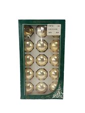 HOLLY Glass Ball Christmas 1 3/4 in Diameter Ornament GOLD 175 Box of 14 picture