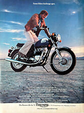 Vintage 1977 Triumph Bonneville motorcycle original color Ad A487 picture