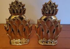 Pair of Virginia Metalcrafters Brass Pineapple Bookends Newport N8-2 VMC Fruit picture