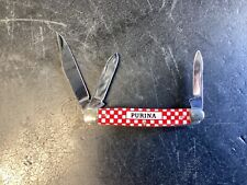 UNUSED VINTAGE KUTMASTER USA RALSTON PURINA CHECKERBOARD 3 BLADE POCKET KNIFE picture