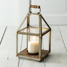 Mixed Metal Small Lantern - Farmhouse French Country Candle Holder - Primitive  picture