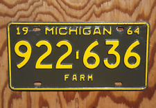 1964 Michigan FARM License Plate picture