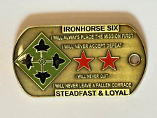 4th Infantry Division Division Commander IRONHORSE SIX 2-Star Challenge Coin picture