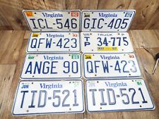 8 VINTAGE LOT OF-80'S/90'S VIRGINIA LICENSE PLATES MAN CAVE-CRAFTS picture