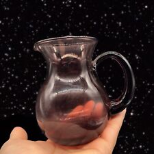 Vintage Amethyst Art Glass Purple Pitcher Carafe With Applied Handle Glass 4”T picture