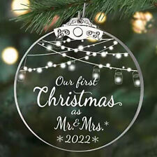 2022 Our First Christmas as Mr Mrs Married Newlywed Keepsake Wedding Decoration picture