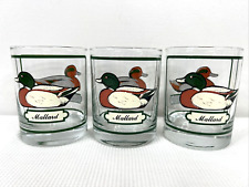 3 Georges Briard Mallard & Green Winged Teal Duck Glasses Whiskey Rocks EUC picture
