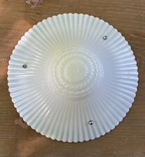 Vintage Art Deco White Milk Glass Chandelier Hanging Ceiling Light Shade 1 of 3 picture
