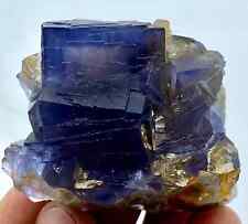 133 Grams Beautiful Cubic Phantom Fluorite With Calcite From Pakistan picture