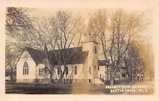 Battle Creek Iowa~Presbyterian Church~Houses Down Street~c1915 Real Photo~RPPC picture