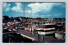 Miami FL-Florida, Yacht Basin, Coconut Grove, Antique Vintage Souvenir Postcard picture