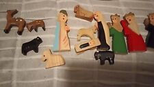 WOODEN NATIVITY SET SMALL GREATFOR KIDS 13 PIECES picture