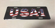 USA # 1 BLACK PATRIOTIC Aluminum Embossed License Plate picture