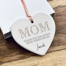 Personalized Mother's Day Ornament, Happy Mother's Day Ceramic Heart Ornament picture