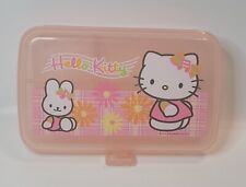 Vtg Sanrio Hello Kitty Pink Pencil/Storage Case Snap Close 2002 Y2k Plastic  picture
