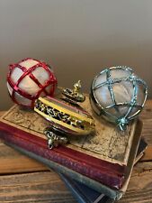 Vintage 1950s lot of 3 Bradford Ornaments, including one UFO picture