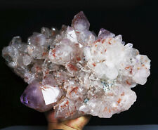 8.29lb Natural skeletal Elestial purple Crystal AMETHYST Cluster Specimen+Hair picture