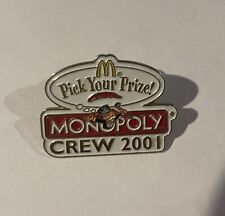 McDonald’s 2001 Lapel Pin Pick Your Prize Monopoly Crew VTG Silver-tone Enamel picture
