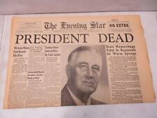 April 12, 1940's Evening Star FDR Death Reprint Newspaper  picture