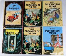 6x Adventures of Tintin Herge Lot, Calculus Affair, Flight 714, Destination Moon picture