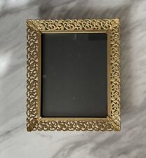 Vintage Ornate Gold Filigree Metal PHOTO/PICTURE FRAME & Glass Fit Art 8x10 picture