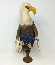 Handmade 1776 Star America July 4th Patriotic Fabric Bald Eagle Sculpture KP21 picture