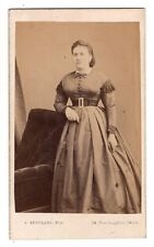 CIRCA 1860s CDV A. BERTRAND YOUNG LADY IN FANCY DRESS PARIS FRANCE picture