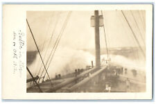 RPPC Photo Postcard Baltic in Storm 1912 Outside of Ship Unposted Antique picture