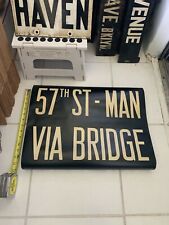 NY NYC BMT 1948 SUBWAY ROLL SIGN 57th STREET MANHATTAN CARNEGIE HALL VIA BRIDGE picture