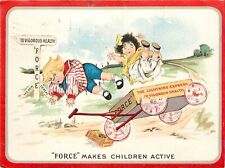 1902 Postcard Advertising 'Force' Cereal Makes Children Active, Fall from  Wagon picture
