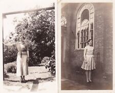 Two Antique c1930s Photographs - Pretty Ladies - Fashion History picture