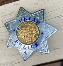 OBSOLETE Antique California Badge  UKIAH POLICE #4 picture