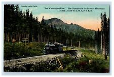 The Olympian Cascade Mountains On The Line C. M. & P. S R. R. Train Postcard picture