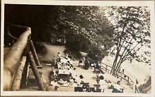 RPPC People Crowd at a Picnic Man with Telescope Real Photo Postcard c1910 picture