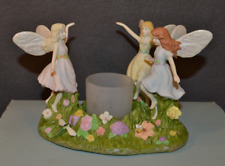 Vtg Partylite Dance of the Fairies P7339 Porcelain Candle Holder Glitter Wings picture