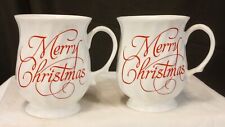 2 Vintage Hitkari Potteries Merry Christmas Tea Coffee Cups picture