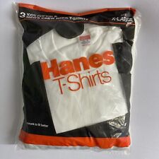 Vintage Hanes Crew Neck TShirts white 3 Pack (1989) EXTRA LARGE NEW unopened NOS picture